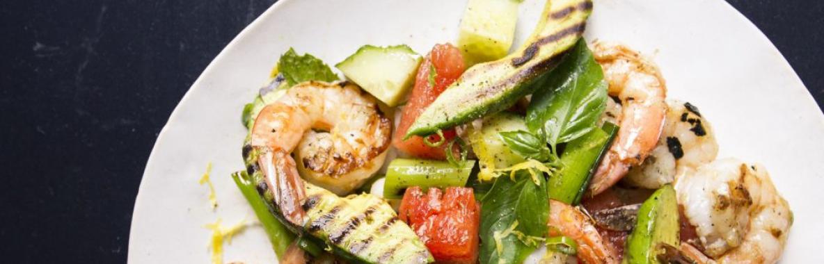 Barbecued Seafood & watermelon Salad